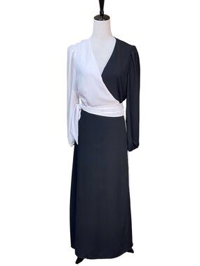 NWOT New York and Company Colorblock Wrap Maxi Dress